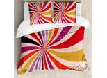 Set Copripiumino Retrò Abakuhaus Per Letti Singoli, Grunge Sunburst O Strudel, Antiacaro, Adatto A Chi Soffre Di Allergie, Con Federa, 200 Cm X 200 Cm - 80 X 80 Cm, Multicolore