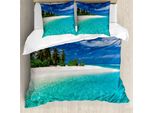 Abakuhaus Set Copripiumino Fiji Per Letti Singoli, Trasparente Still Waters, Antiacaro, Adatto A Chi Soffre Di Allergie, Con Federa, 155 Cm X 220 Cm - 80 X 80 Cm, Blu Azzurro Acquamarina