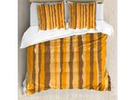 Abakuhaus Set Copripiumino A Righe Weinlese Per Letti Singoli, Grunge Vertical Line, Antiacaro, Adatto A Chi Soffre Di Allergie, Con Federa, 155 Cm X 220 Cm - 80 X 80 Cm, Arancione Pallido Caramello