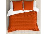 Abakuhaus Set Copripiumino Etnico Per Letti Singoli, Colori Caldi, Decorazioni Tradizionali, Antiacaro, Adatto A Chi Soffre Di Allergie, Con Federa, 155 Cm X 220 Cm - 80 X 80 Cm, Arancione Vermiglio