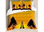 Set Copripiumino Abakuhaus Silhouette Per Letti Singoli, Gradient WüSte, Antiacaro, Adatto A Chi Soffre Di Allergie, Con Federa, 155 Cm X 220 Cm - 80 X 80 Cm, Giallo Arancione
