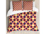 Abakuhaus Cinco De Mayo Set Copripiumino Per Letti Singoli, Motivi A Piastrelle, Antiacaro, Adatto A Chi Soffre Di Allergie, Con Federa, 200 Cm X 200 Cm - 80 X 80 Cm, Giallo Pastello Multicolore
