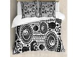 Abakuhaus Set Copripiumino Aborigeno Per Letti Singoli, Jumble Meer, Antiacaro, Adatto A Chi Soffre Di Allergie, Con Federa, 200 Cm X 200 Cm - 80 X 80 Cm, Grigio Antracite Bianco