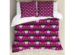 Abakuhaus Cinco De Mayo Set Copripiumino Per Letti Singoli, Teschi Messicani Elaborati, Antiacaro, Adatto A Chi Soffre Di Allergie, Con Federa, 200 Cm X 200 Cm - 80 X 80 Cm, Magenta Scuro Multicolore