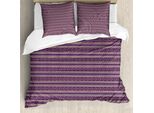 Abakuhaus Set Copripiumino Astratto Per Letti Singoli, Forme Geometriche A Zigzag, Antiacaro, Adatto A Chi Soffre Di Allergie, Con Federa, 155 Cm X 220 Cm - 80 X 80 Cm, Color Albicocca Eggshell