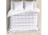 Abakuhaus Set Copripiumino Per Letto Singolo, Disegni Di Uccellini Elaborati, Antiacaro, Adatto A Chi Soffre Di Allergie, Con Federa, 200 Cm X 200 Cm - 80 X 80 Cm, Lavanda-Bianco