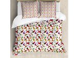 Abakuhaus Cinco De Mayo Set Copripiumino Per Letti Singoli, Messicano, Antiacaro, Adatto A Chi Soffre Di Allergie, Con Federa, 200 Cm X 200 Cm - 80 X 80 Cm, Viola Pastello Multicolore