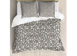 Abakuhaus Set Copripiumino Aborigeno Per Letti Singoli, Geometria Astratta, Antiacaro, Adatto A Chi Soffre Di Allergie, Con Federa, 155 Cm X 220 Cm - 80 X 80 Cm, Guscio D'uovo Grigio Antracite