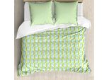 Abakuhaus Set Copripiumino Per Letto Singolo, Motivo Astratto Retrò, Antiacaro, Adatto A Chi Soffre Di Allergie, Con Federa, 155 Cm X 220 Cm - 80 X 80 Cm, Verde Mela E Azzurro Cielo