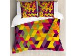 Set Copripiumino Abakuhaus Per Letti Singoli, Motivo Moderno Colorato, Antiacaro, Adatto A Chi Soffre Di Allergie, Con Federa, 200 Cm X 200 Cm - 80 X 80 Cm, Multicolore