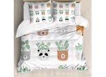 Abakuhaus Set Copripiumino Per Letto Singolo, Motivo Animali, Antiacaro, Adatto A Chi Soffre Di Allergie, Con Federa, 155 Cm X 220 Cm - 80 X 80 Cm, Multicolore
