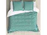 Abakuhaus Set Copripiumino Astratto Per Letti Singoli, Macchie Irregolari, Antiacaro, Adatto A Chi Soffre Di Allergie, Con Federa, 200 Cm X 200 Cm - 80 X 80 Cm, Blu Cadetto, Taupe Caldo