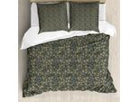 Abakuhaus Set Copripiumino Per Letti Singoli, Circular Bio-Branchen, Antiacaro, Adatto A Chi Soffre Di Allergie, Con Federa, 200 Cm X 200 Cm - 80 X 80 Cm, Taupe E Multicolore