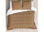 Abakuhaus Set Copripiumino Astratto Per Letti Singoli, Motivo Esagonale Ripetuto, Antiacaro, Adatto A Chi Soffre Di Allergie, Con Federa, 155 Cm X 220 Cm - 80 X 80 Cm, Multicolore