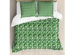 Abakuhaus Set Copripiumino Philodendron Per Letti Singoli, Giungla Tropicale Estiva, Antiacaro, Adatto A Chi Soffre Di Allergie, Con Federa, 200 Cm X 200 Cm - 80 X 80 Cm, Verde Felce Verde Oliva