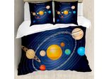 Abakuhaus Set Copripiumino Per Letto Singolo, Motivo Celeste Cartoon, Antiacaro, Adatto A Chi Soffre Di Allergie, Con Federa, 155 Cm X 220 Cm - 80 X 80 Cm, Multicolore