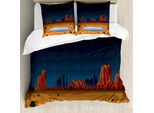 Abakuhaus Set Copripiumino Per Letto Singolo, Arizona Paesaggio Cielo Stellato, Antiacaro, Adatto A Chi Soffre Di Allergie, Con Federa, 200 Cm X 200 Cm - 80 X 80 Cm, Multicolore