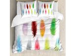Set Copripiumino Abakuhaus Per Letti Singoli, Bohemian Bunte Fluff, Antiacaro, Adatto A Chi Soffre Di Allergie, Con Federa, 200 Cm X 200 Cm - 80 X 80 Cm, Multicolore