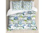 Abakuhaus Set Copripiumino Per Letto Singolo, Fiori Freschi Su Strisce, Antiacaro, Adatto A Chi Soffre Di Allergie, Con Federa, 200 Cm X 200 Cm - 80 X 80 Cm, Multicolore