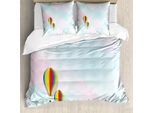 Abakuhaus Set Copripiumino Per Letto Singolo, Dreamy Gradient Sky, Antiacaro, Adatto A Chi Soffre Di Allergie, Con Federa, 155 Cm X 220 Cm - 80 X 80 Cm, Multicolore