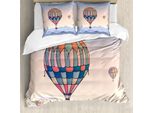 Abakuhaus Set Copripiumino Per Letto Singolo, Tema "Viaggi E Avventure"", Antiacaro, Adatto A Chi Soffre Di Allergie, Con Federa, 155 Cm X 220 Cm - 80 X 80 Cm, Multicolore"