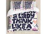Abakuhaus Set Copripiumino Per Letto Singolo Da Bambina, Tessuto, Antiacaro, Adatto A Chi Soffre Di Allergie, Con Federa, 155 Cm X 220 Cm - 80 X 80 Cm, Multicolore