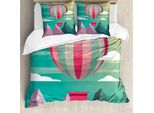 Abakuhaus Set Copripiumino Per Letto Singolo, Linee Poligonali, Antiacaro, Adatto A Chi Soffre Di Allergie, Con Federa, 155 Cm X 220 Cm - 80 X 80 Cm, Multicolore