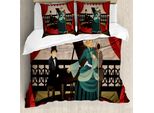 Abakuhaus Set Copripiumino Per Letti Singoli, Cantante E Pianista, Antiacaro, Adatto A Chi Soffre Di Allergie, Con Federa, 155 Cm X 220 Cm - 80 X 80 Cm, Multicolore