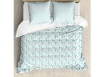 Abakuhaus Set Copripiumino Nautico Per Letti Singoli, Seahorses And Starfish, Antiacaro, Adatto A Chi Soffre Di Allergie, Con Federa, 200 Cm X 200 Cm - 80 X 80 Cm, Dunkler Seafoam Pale Sepia