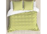Abakuhaus Set Copripiumino Per Letto Singolo, Fiori Monocromatici, Antiacaro, Adatto A Chi Soffre Di Allergie, Con Federa, 200 Cm X 200 Cm - 80 X 80 Cm, Verde Marrone Giallo Verde