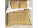 Abakuhaus Set Copripiumino Aborigeno Per Letti Singoli, Cerchi E Stelle, Antiacaro, Adatto A Chi Soffre Di Allergie, Con Federa, 200 Cm X 200 Cm - 80 X 80 Cm, Arancione Pallido, Tortora Caldo