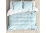 Set Copripiumino Abakuhaus Per Letti Singoli, Pastello Diagonale Rettangolare, Antiacaro, Adatto A Chi Soffre Di Allergie, Con Federa, 155 Cm X 220 Cm - 80 X 80 Cm, Azzurro E Bianco