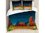 Abakuhaus Set Copripiumino Per Letto Singolo, Kakteen Starry Sky View, Antiacaro, Adatto A Chi Soffre Di Allergie, Con Federa, 155 Cm X 220 Cm - 80 X 80 Cm, Multicolore
