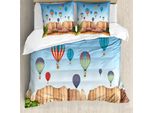 Abakuhaus Set Copripiumino Per Letto Singolo, Cappadocia Nevsehir, Antiacaro, Adatto A Chi Soffre Di Allergie, Con Federa, 155 Cm X 220 Cm - 80 X 80 Cm, Multicolore