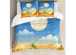 Abakuhaus Set Copripiumino Per Letti Singoli, Summertime Desert, Antiacaro, Adatto A Chi Soffre Di Allergie, Con Federa, 155 Cm X 220 Cm - 80 X 80 Cm, Multicolore