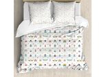 Abakuhaus Set Copripiumino Per Letti Singoli, Insetti Colorati E Stelle, Antiacaro, Adatto A Chi Soffre Di Allergie, Con Federa, 200 Cm X 200 Cm - 80 X 80 Cm, Multicolore