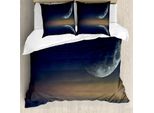 Abakuhaus Set Copripiumino Per Letto Singolo, Riflessi Lunari Sull'acqua, Antiacaro, Adatto A Chi Soffre Di Allergie, Con Federa, 200 Cm X 200 Cm - 80 X 80 Cm, Blu Cocoa
