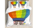 Abakuhaus Set Copripiumino Per Letto Singolo Con Motivo Cartoon Kitten Sky, Antiacaro E Anallergico, Con Federa, 200 Cm X 200 Cm - 80 X 80 Cm, Multicolore
