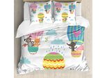 Abakuhaus Set Copripiumino Per Letti Singoli, Animals Fly Nursery, Antiacaro, Adatto A Chi Soffre Di Allergie, Con Federa, 200 Cm X 200 Cm - 80 X 80 Cm, Multicolore