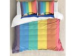 Abakuhaus Set Copripiumino Per Letto Singolo, Sydney Basato Su Arcobaleno, Antiacaro, Adatto A Chi Soffre Di Allergie, Con Federa, 200 Cm X 200 Cm - 80 X 80 Cm, Multicolore