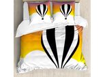 Abakuhaus Set Copripiumino Per Letto Singolo, Romanticismo Sopra Le Nuvole, Antiacaro, Adatto A Chi Soffre Di Allergie, Con Federa, 200 Cm X 200 Cm - 80 X 80 Cm, Bianco Multicolore