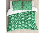 Abakuhaus Set Copripiumino Per Letto Singolo Philodendron, Foglie Estive Delle Hawaii, Antiacaro, Adatto A Chi Soffre Di Allergie, Con Federa, 155 Cm X 220 Cm - 80 X 80 Cm, Verde E Crema