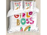 Abakuhaus Set Copripiumino Per Letto Singolo Da Ragazza, Tacchi Alti E Labbra Femminili, Antiacaro E Anallergico, Con Federa, 155 Cm X 220 Cm - 80 X 80 Cm, Multicolore
