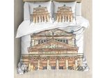Abakuhaus Set Copripiumino Per Letto Singolo, Konzerthaus A Berlino Malen, Antiacaro, Adatto A Chi Soffre Di Allergie, Con Federa, 200 Cm X 200 Cm - 80 X 80 Cm, Eischale Brown