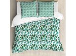Abakuhaus Set Copripiumino Philodendron Per Letti Singoli, Alocasia Ritmica Artificiale, Antiacaro, Adatto A Chi Soffre Di Allergie, Con Federa, 155 Cm X 220 Cm - 80 X 80 Cm, Verde Menta