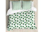 Abakuhaus Set Copripiumino Philodendron Per Letti Singoli, Fogliame Della Giungla Shadowy, Antiacaro, Adatto A Chi Soffre Di Allergie, Con Federa, 200 Cm X 200 Cm - 80 X 80 Cm, Verde Smeraldo-Felce