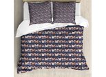 Abakuhaus Set Copripiumino Per Letti Singoli, Farfalle, Antiacaro, Adatto A Chi Soffre Di Allergie, Con Federa, 200 Cm X 200 Cm - 80 X 80 Cm, Dark Indigo Multicolor