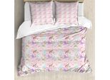 Set Copripiumino Abakuhaus Per Letti Singoli, Dreamy Cherry Sakura Flowers, Antiacaro, Adatto A Chi Soffre Di Allergie, Con Federa, 155 Cm X 220 Cm - 80 X 80 Cm, Multicolore