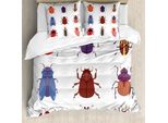 Abakuhaus Set Copripiumino Per Letti Singoli, Diversi Modelli Creeping, Antiacaro, Adatto A Chi Soffre Di Allergie, Con Federa, 155 Cm X 220 Cm - 80 X 80 Cm, Multicolore