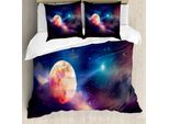 Abakuhaus Set Copripiumino Per Letto Singolo, Scena Cosmica Con Pianeti, Antiacaro, Adatto A Chi Soffre Di Allergie, Con Federa, 155 Cm X 220 Cm - 80 X 80 Cm, Multicolore